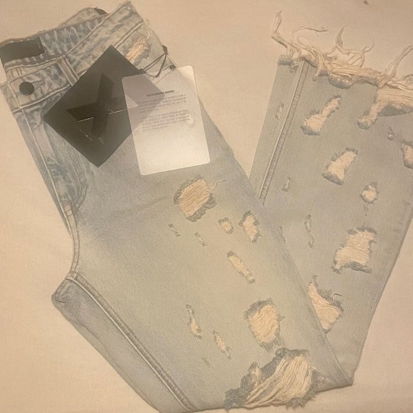 NWT ALEXANDER WANG Grind Scratch Jeans sz 26 - Picture 7 of 9